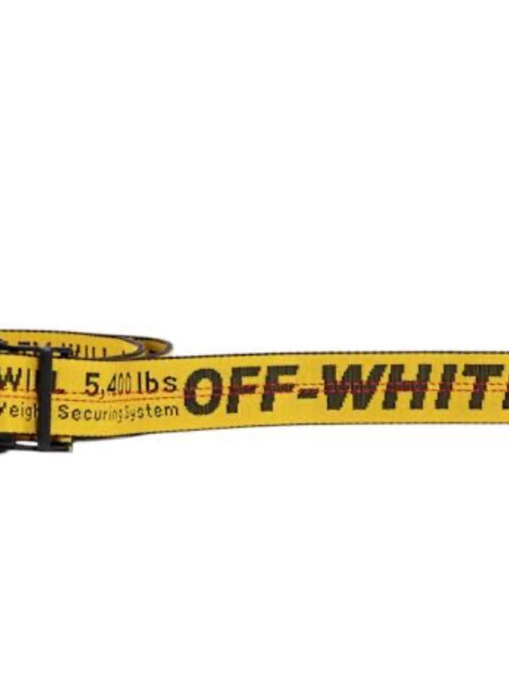 Off-White Yellow Industrial Webbing Belt with Black Logo (worn once)